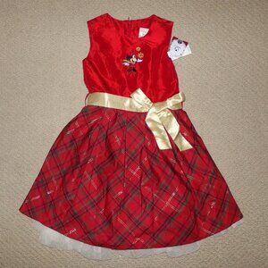 DISNEY STORE MINNIE MOUSE CHRISTMAS DRESS SZ 5